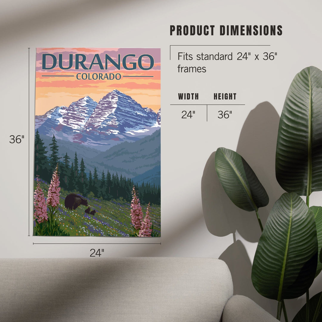 Durango, Colorado, Bears and Spring Flowers, Art & Giclee Prints Art Lantern Press 