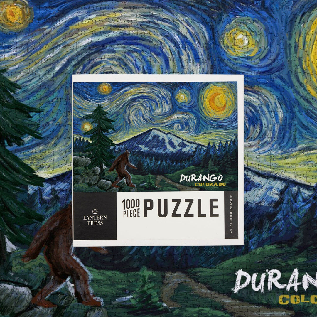 Durango, Colorado, Bigfoot, Starry Night, Jigsaw Puzzle Puzzle Lantern Press 