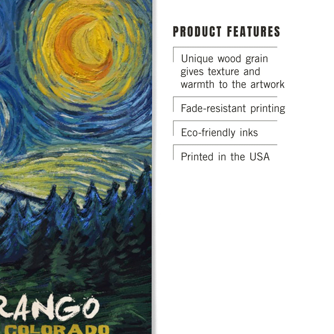 Durango, Colorado, Bigfoot, Starry Night, Lantern Press Artwork, Wood Signs and Postcards Wood Lantern Press 