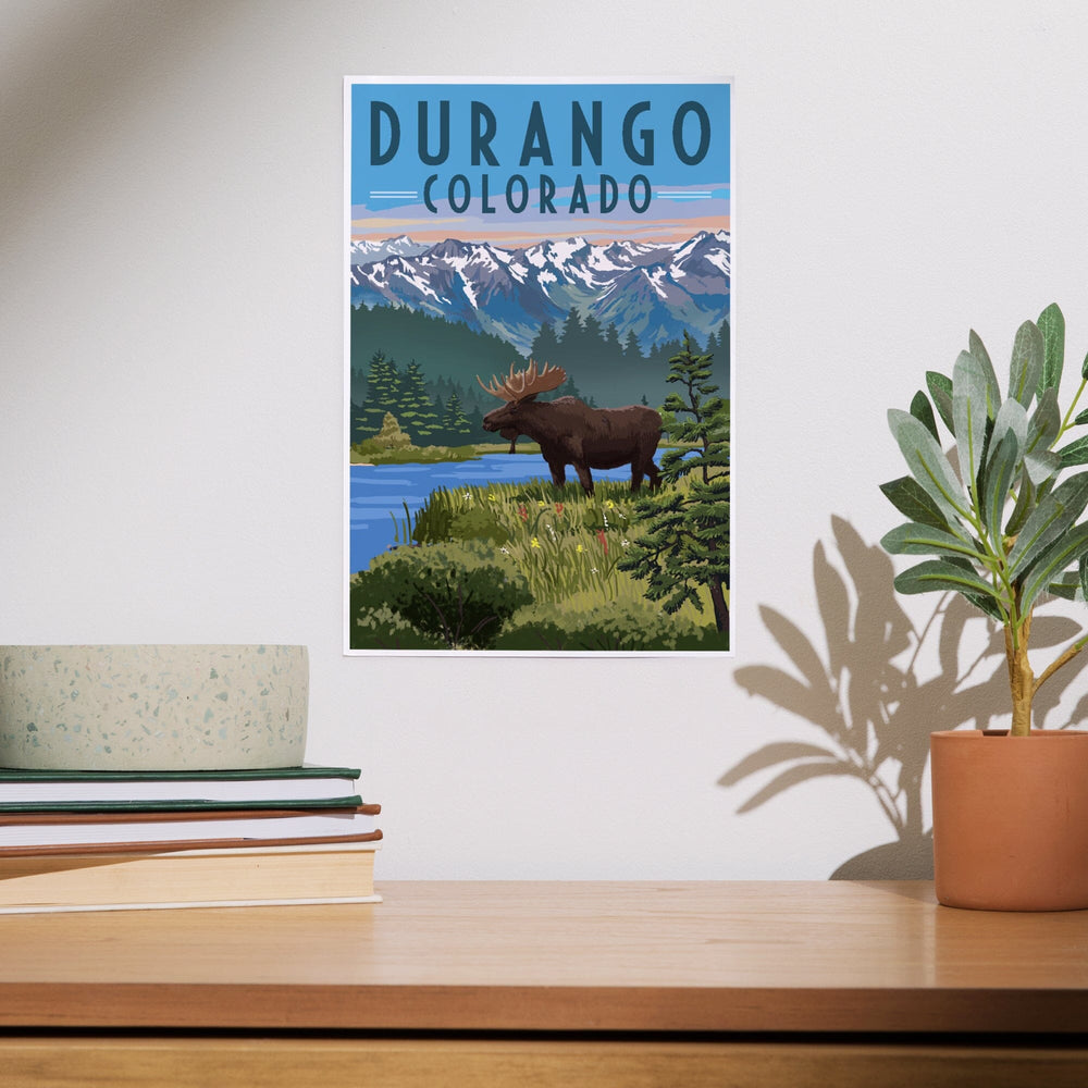 Durango, Colorado, Painterly, Moose, Summer Scene, Art & Giclee Prints Art Lantern Press 