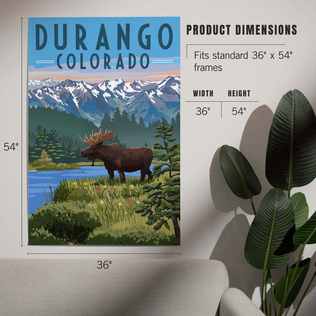 Durango, Colorado, Painterly, Moose, Summer Scene, Art & Giclee Prints Art Lantern Press 