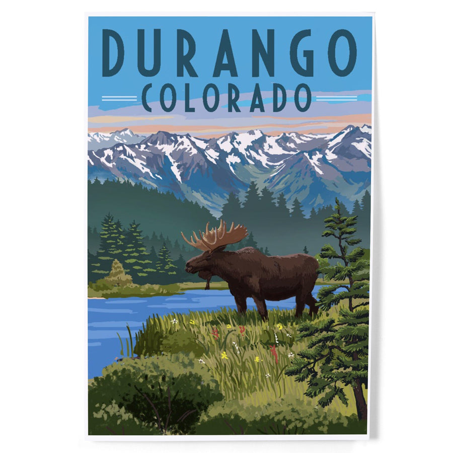 Durango, Colorado, Painterly, Moose, Summer Scene, Art & Giclee Prints Art Lantern Press 