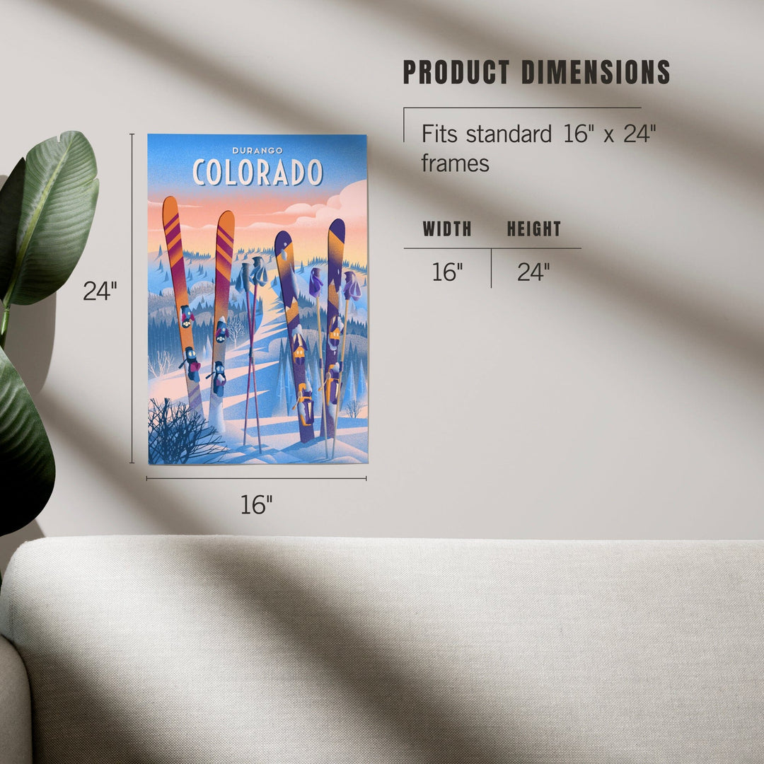 Durango, Colorado, Prepare For Takeoff, Ski in Snowbank, Art & Giclee Prints Art Lantern Press 