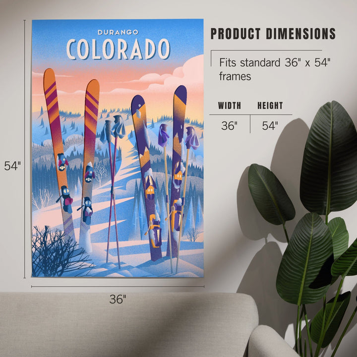 Durango, Colorado, Prepare For Takeoff, Ski in Snowbank, Art & Giclee Prints Art Lantern Press 