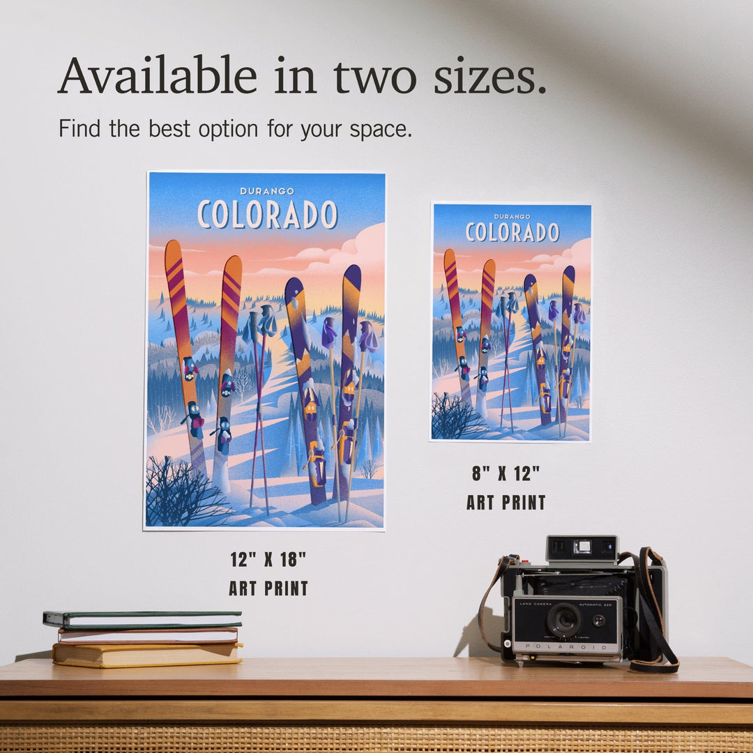 Durango, Colorado, Prepare For Takeoff, Ski in Snowbank, Art & Giclee Prints Art Lantern Press 