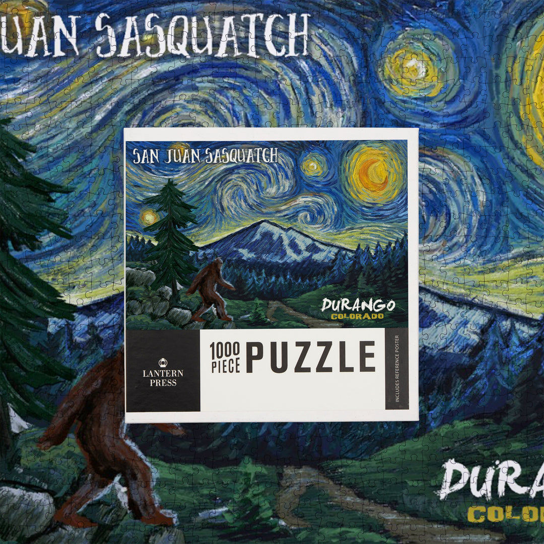 Durango, Colorado, San Juan Sasquatch, Starry Night, Jigsaw Puzzle Puzzle Lantern Press 