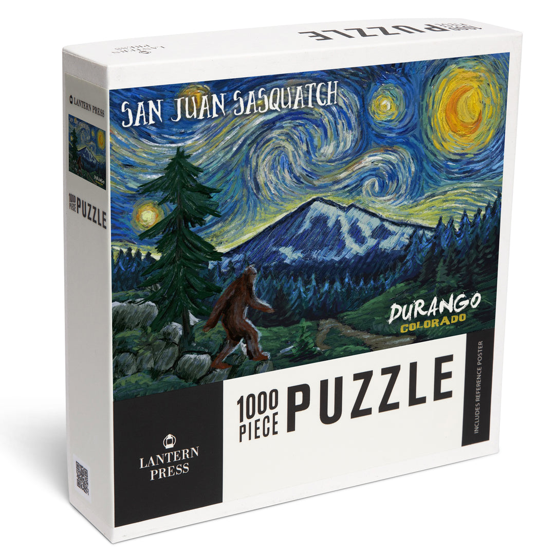 Durango, Colorado, San Juan Sasquatch, Starry Night, Jigsaw Puzzle Puzzle Lantern Press 