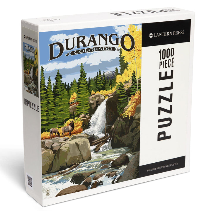 Durango, Colorado, Waterfall, Jigsaw Puzzle Puzzle Lantern Press 