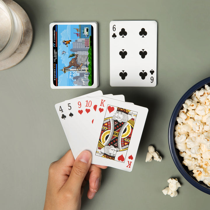 Playing Cards, Seattle, Washington, 8-Bit Retro Video Game, 52 Card Deck with Jokers in Box, Unique Art