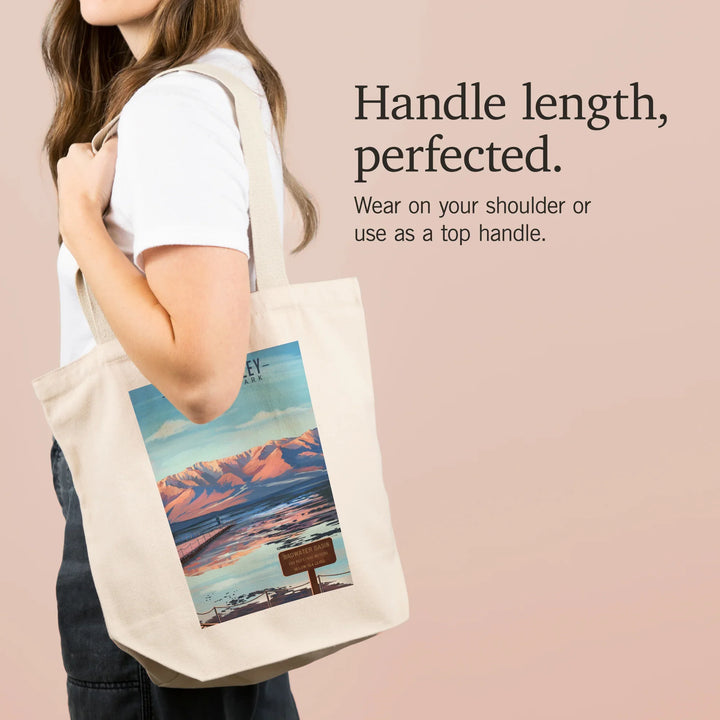 Death Valley National Park, California, Badwater Basin, Oil Painting, Tote Bag