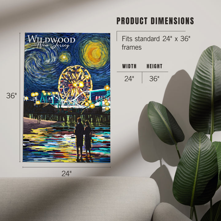 Wildwood, New Jersey, Wildwood Pier, Starry Night, Art & Giclee Prints