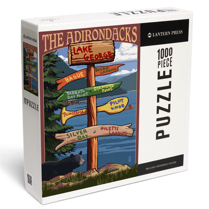 Lake George, New York, The Adirondacks, Destinations Sign, Jigsaw Puzzle