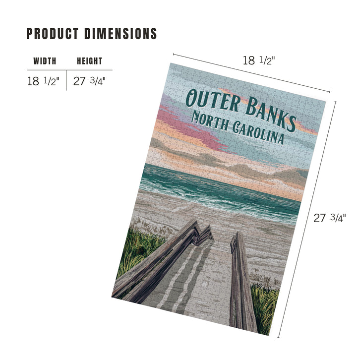 Outer Banks, North Carolina, Beach Entrance, Painterly, 1000 Piece Jigsaw Puzzle