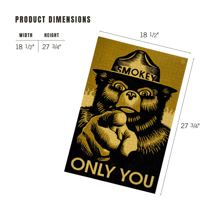 Smokey Bear, Only You, Halftone Yellow, Officially Licensed, Jigsaw Puzzle