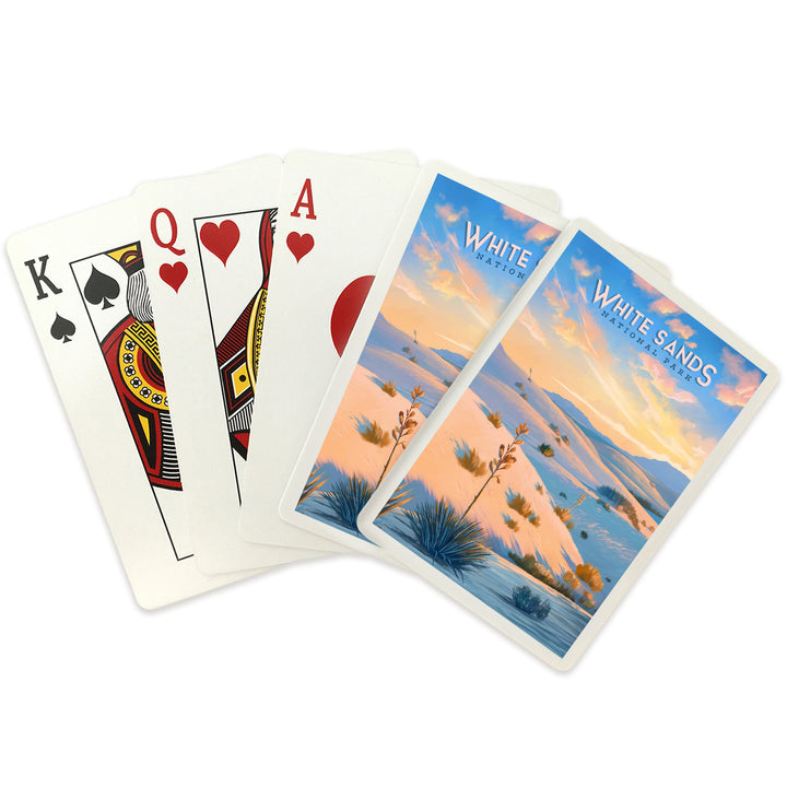Playing Cards, White Sands National Park, New Mexico, Oil Painting, 52 Card Deck with Jokers in Box, Unique Art