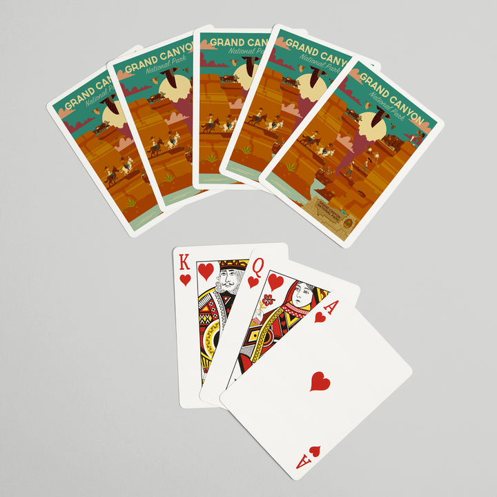 Playing Cards, Grand Canyon National Park, Arizona, Geometric National Park Series, 52 Card Deck with Jokers in Box, Unique Art