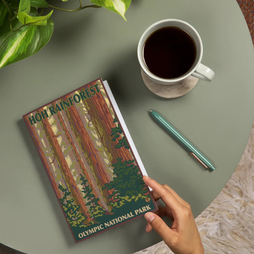 Lined 6x9 Journal, Olympic National Park, Washington, Hoh Rainforest, Lay Flat, 193 Pages, FSC paper