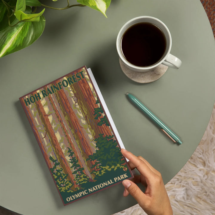Lined 6x9 Journal, Olympic National Park, Washington, Hoh Rainforest, Lay Flat, 193 Pages, FSC paper