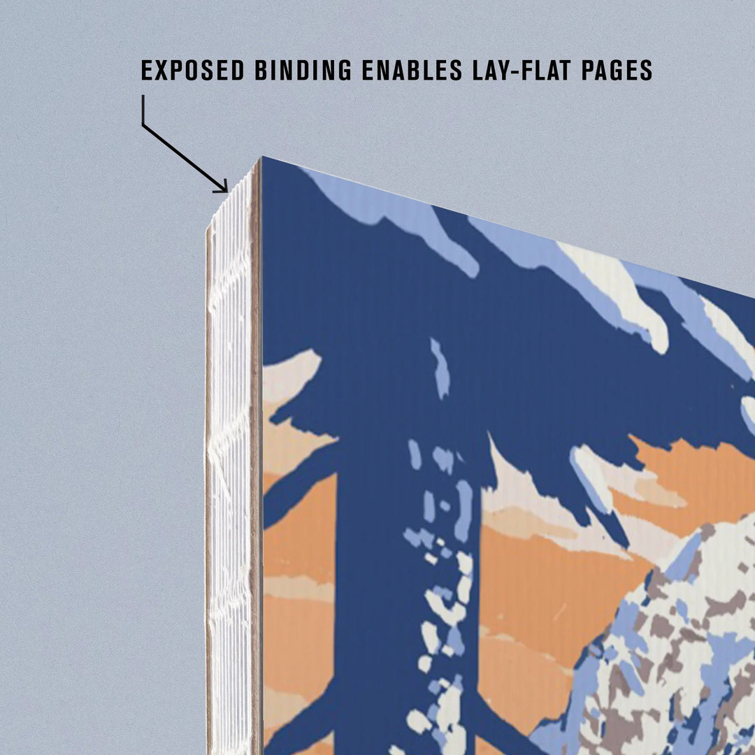 Lined 6x9 Journal, Grand Teton National Park, Wyoming, Winter Scene, Lay Flat, 193 Pages, FSC paper