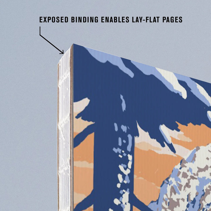 Lined 6x9 Journal, Grand Teton National Park, Wyoming, Winter Scene, Lay Flat, 193 Pages, FSC paper