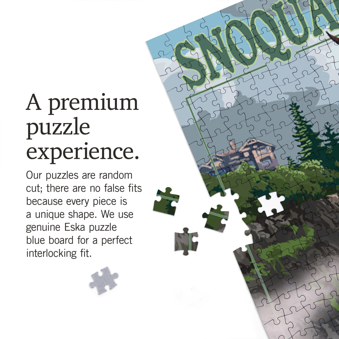 Snoqualmie Falls, Washington, Summer Scene, Jigsaw Puzzle