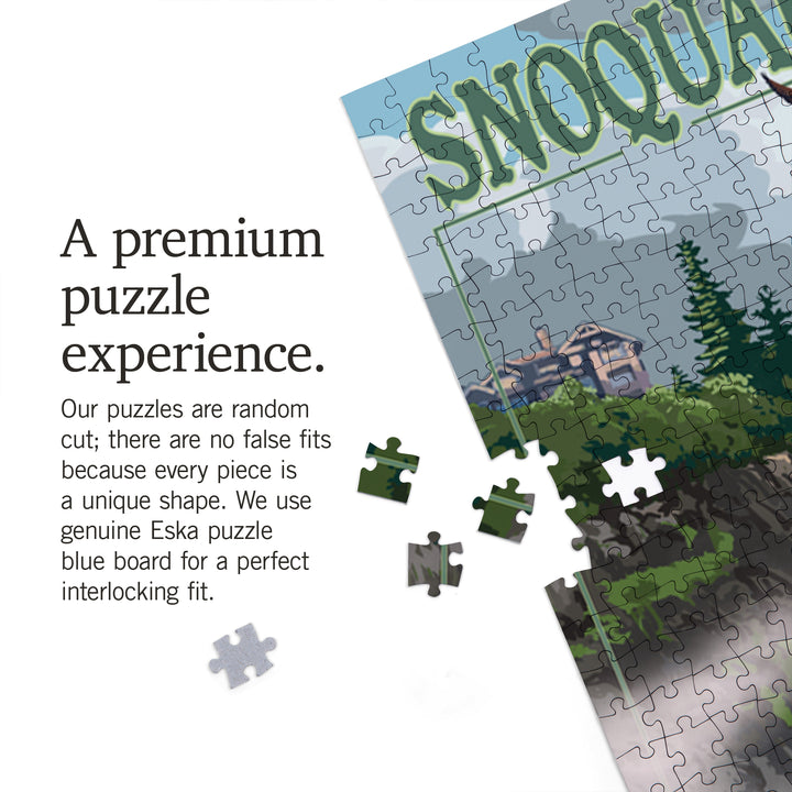 Snoqualmie Falls, Washington, Summer Scene, Jigsaw Puzzle