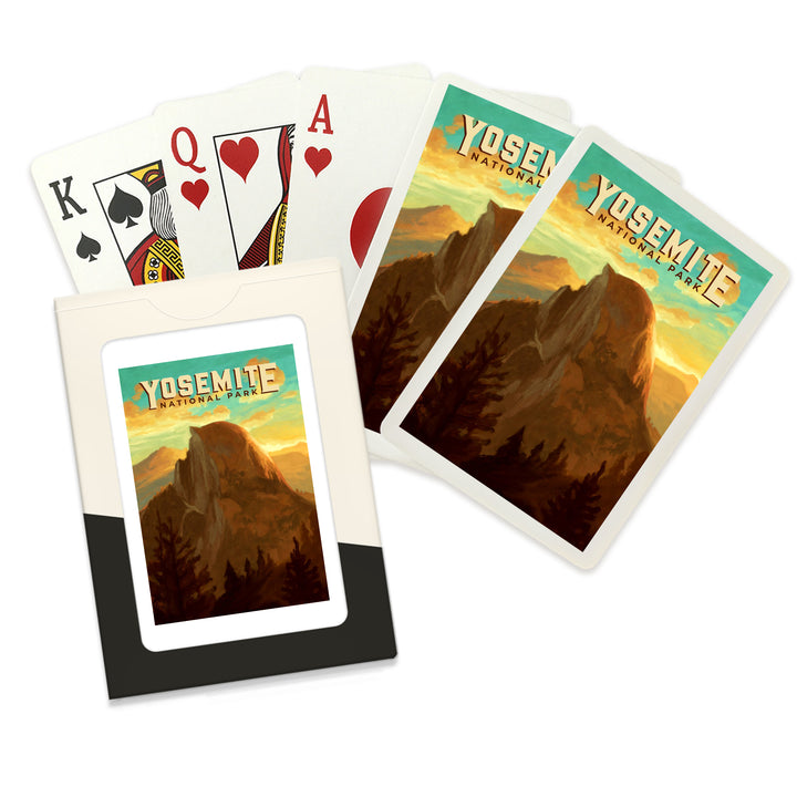 Playing Cards, Yosemite National Park, California, Half Dome, Oil Painting, 52 Card Deck with Jokers in Box, Unique Art