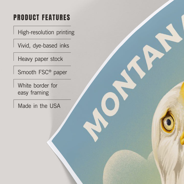 Montana, Lithograph Wildlife Series, Bald Eagle, Art & Giclee Prints