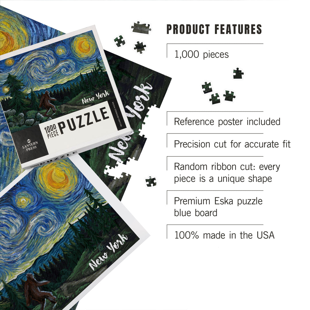 New York, Starry Night, Bigfoot, Jigsaw Puzzle