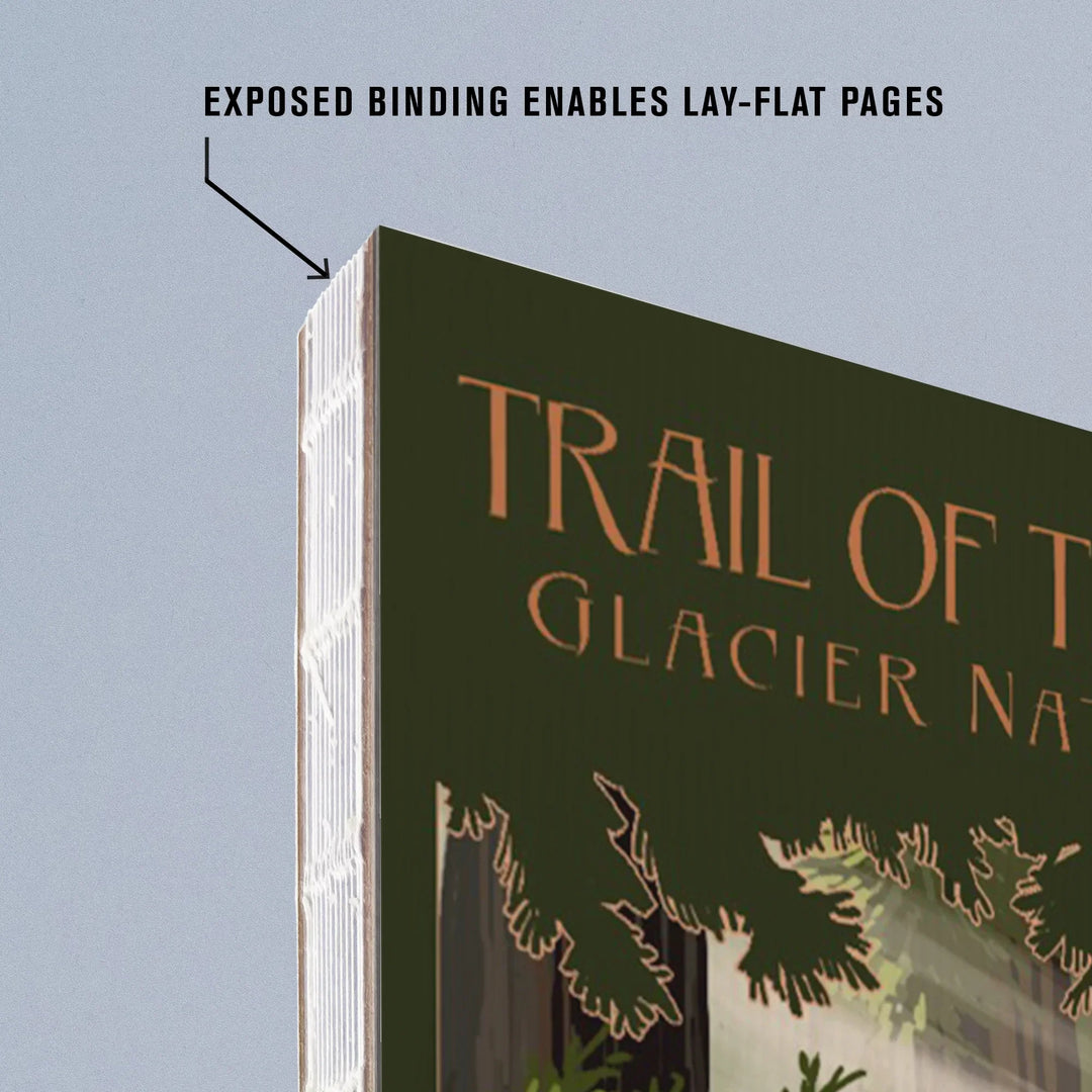 Lined 6x9 Journal, Glacier National Park, Montana, Trail of the Cedars, Deer Family, Lay Flat, 193 Pages, FSC paper