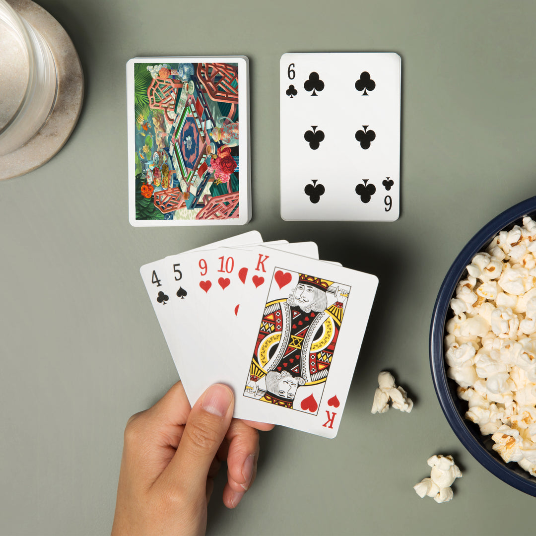 Playing Cards, Oil Painting, Mahjong Life, 52 Card Deck with Jokers in Box, Unique Art