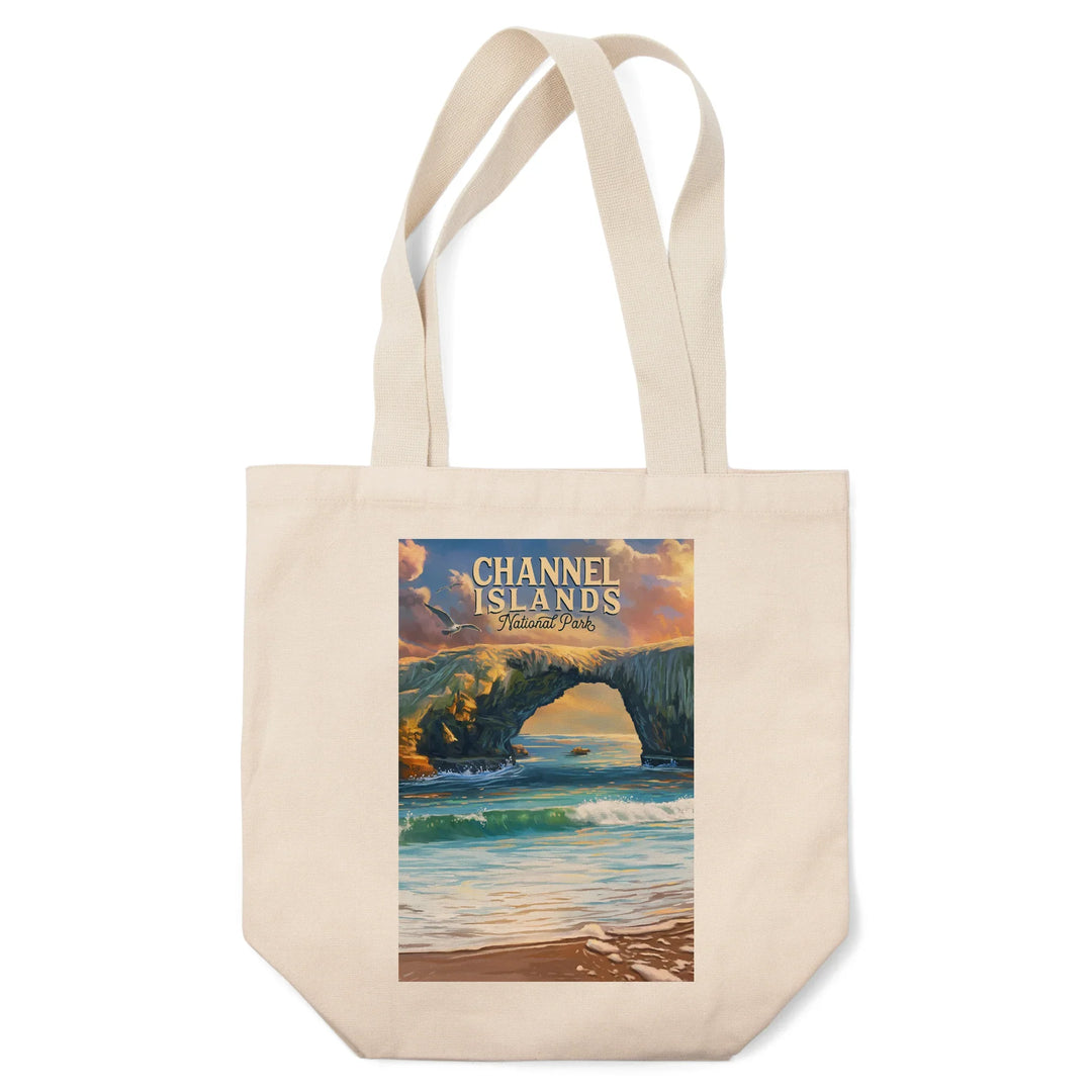 Channel Islands National Park, California, Oil Painting, Tote Bag