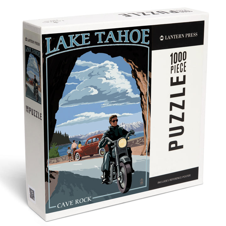 Lake Tahoe, California, Motorcycle Scene, Jigsaw Puzzle
