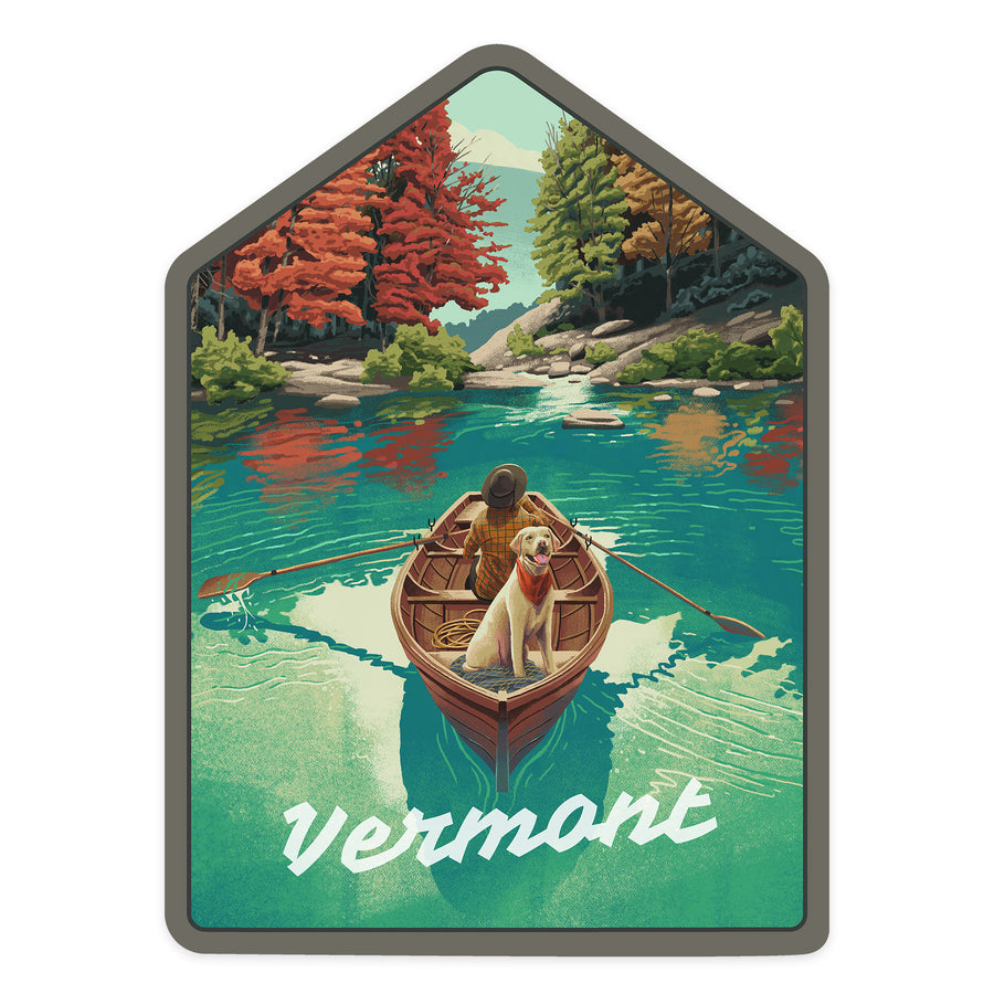 Vermont, Quiet Explorer, Boating, Fall Colors, Contour, outdoor vinyl stickers