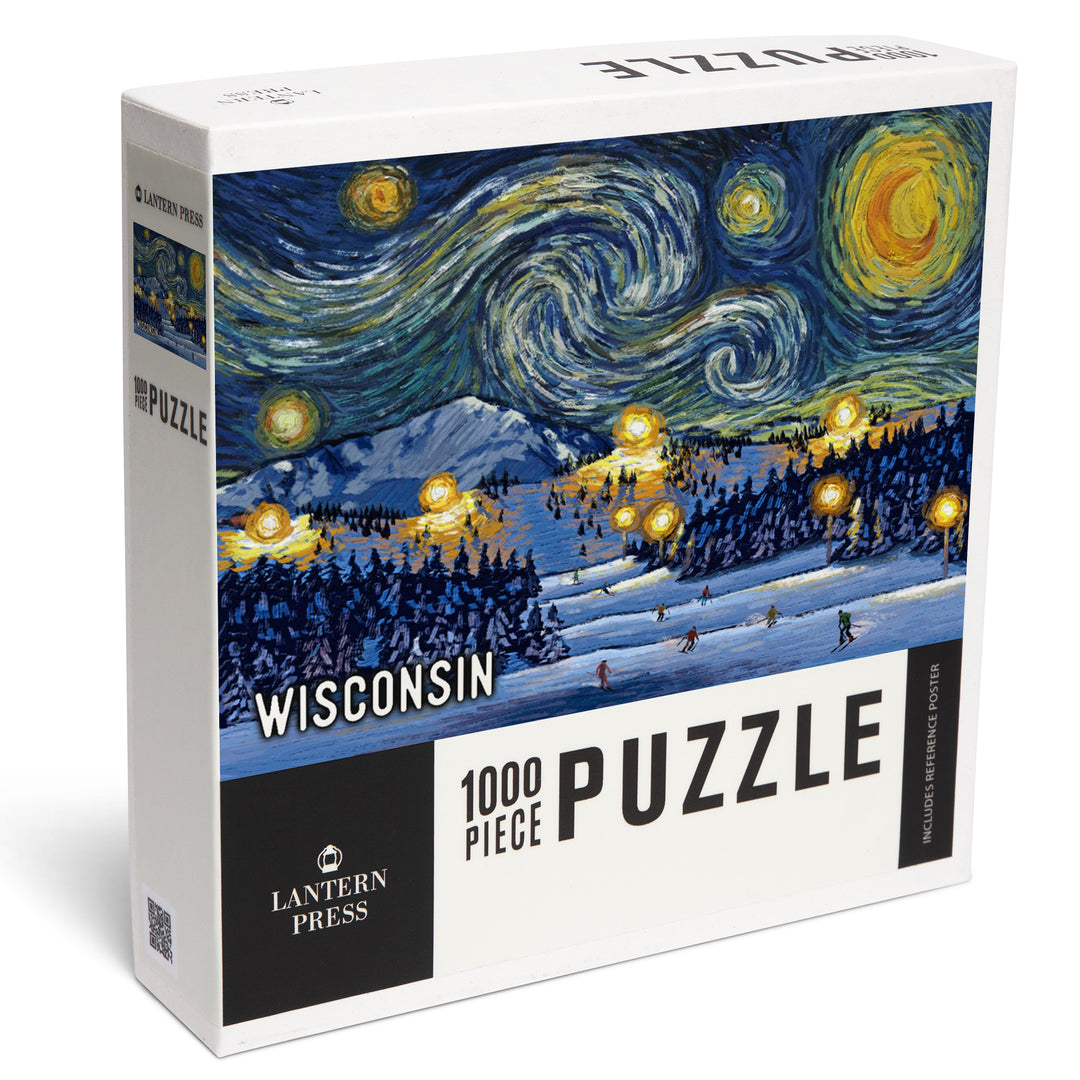 Wisconsin, Starry Night, Ski, Jigsaw Puzzle