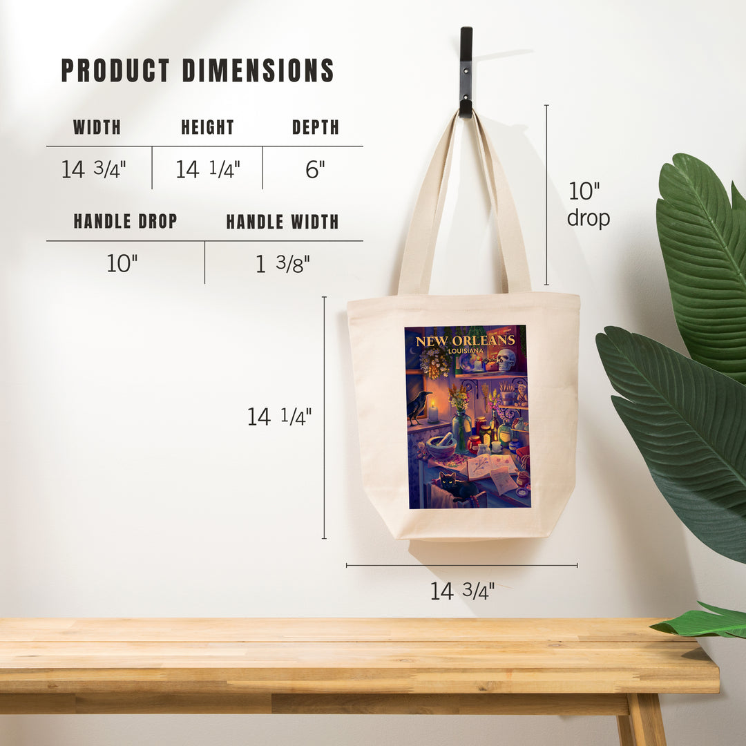 New Orleans, Louisiana Midnight Apothecary, Tote Bag