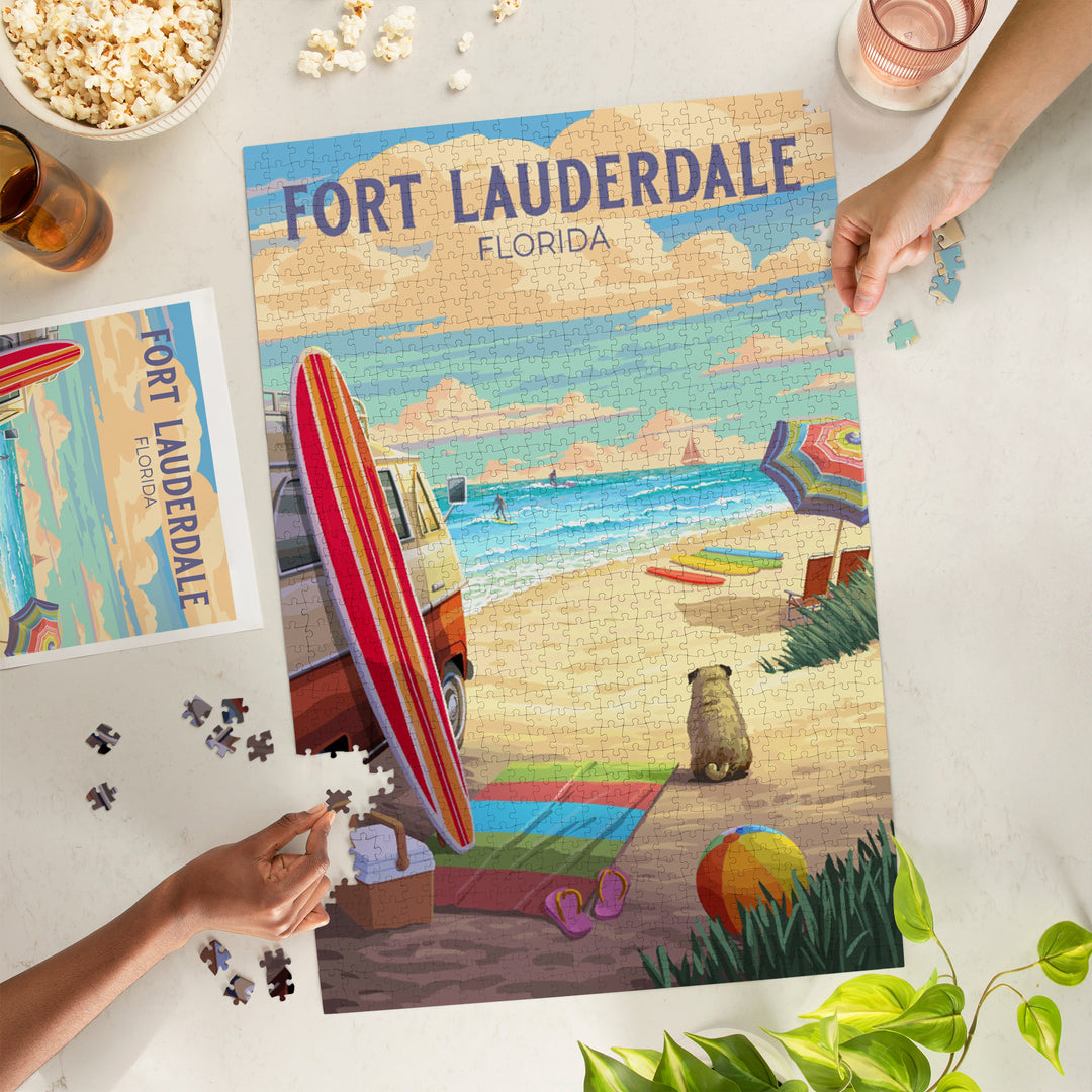 Fort Lauderdale, Florida, Painterly, Beach Activities, Jigsaw Puzzle