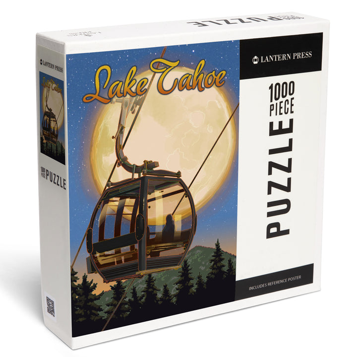 Lake Tahoe, California, Gondola and Full Moon, Jigsaw Puzzle