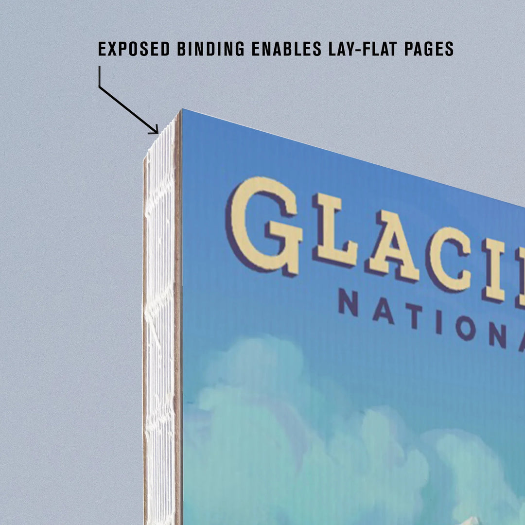 Lined 6x9 Journal, Glacier Bay National Park, Alaska, Oil Painting, Lay Flat, 193 Pages, FSC paper