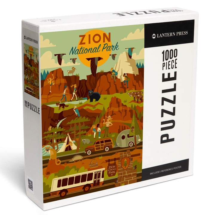 Zion National Park, Geometric National Park Series, Jigsaw Puzzle