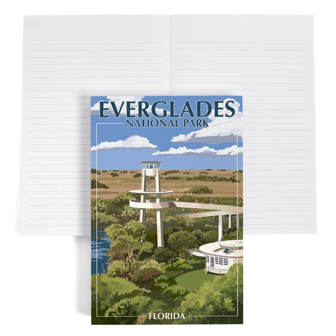 Lined 6x9 Journal, Everglades National Park, Florida, Shark Valley Tower, Lay Flat, 193 Pages, FSC paper