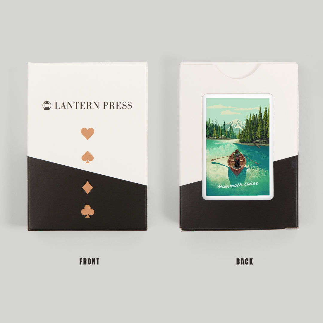 Playing Cards, Mammoth Lakes, California, Quiet Explorer, Boating, Mountain, 52 Card Deck with Jokers in Box, Unique Art