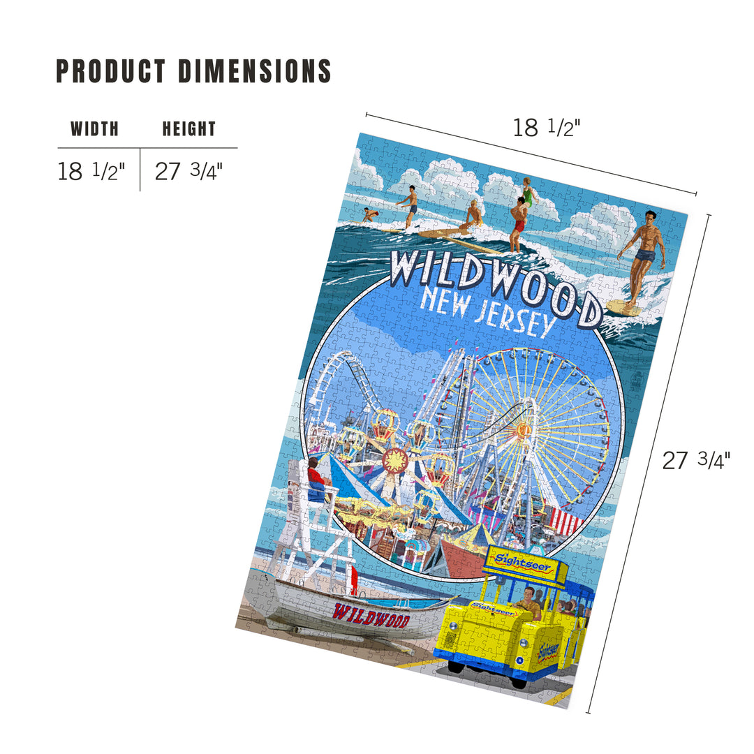 Wildwood, New Jersey, Montage, 1000 Piece Jigsaw Puzzle