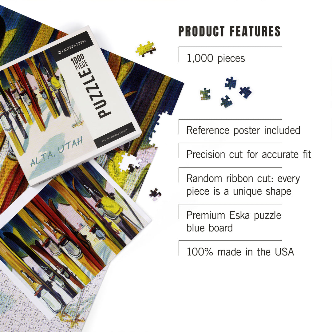 Alta, Utah, Colorful Skis, Jigsaw Puzzle