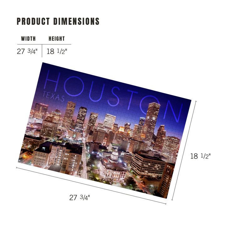 Houston, Texas, Skyline at Night, Jigsaw Puzzle
