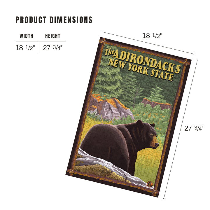 The Adirondacks, New York, Black Bear in Forest, Jigsaw Puzzle