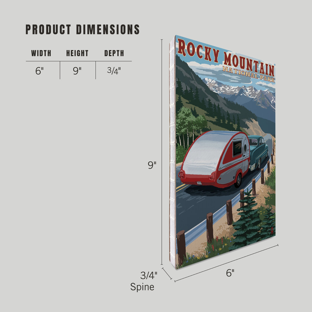 Lined 6x9 Journal, Rocky Mountain National Park, Retro Camper, Lay Flat, 193 Pages, FSC paper