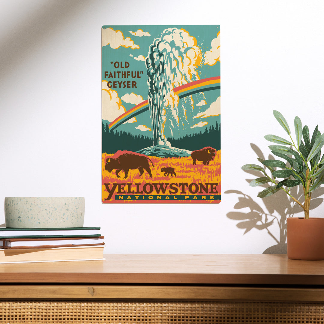 Yellowstone National Park, Wyoming, Explorer, Wood Sign and Postcards