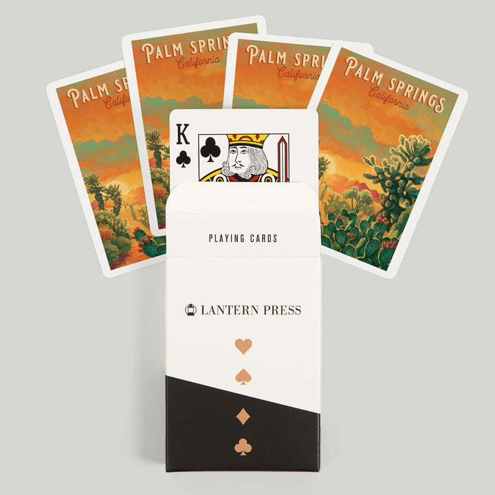 Playing Cards, Palm Springs, California, Oil Painting Series, Cholla Cactus, 52 Card Deck with Jokers in Box, Unique Art