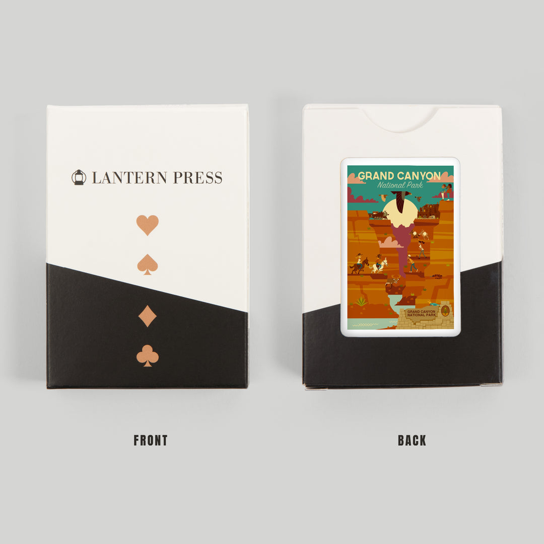 Playing Cards, Grand Canyon National Park, Arizona, Geometric National Park Series, 52 Card Deck with Jokers in Box, Unique Art